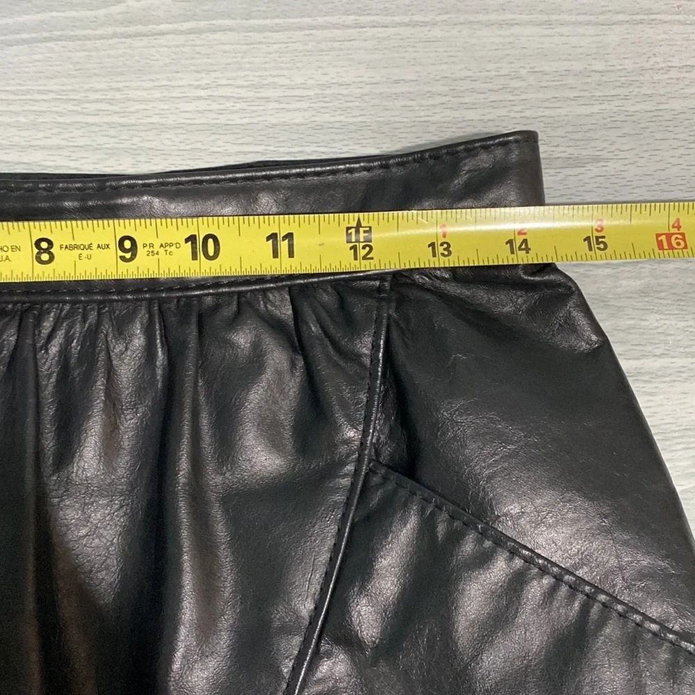 Eureca Vintage Black Leather Skirt High Waist Midi Pencil Skirt Size S/M - Picture 9 of 14